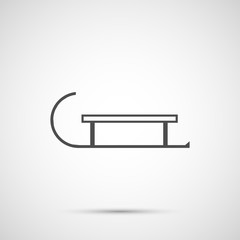 Icon Christmas sled for holiday season