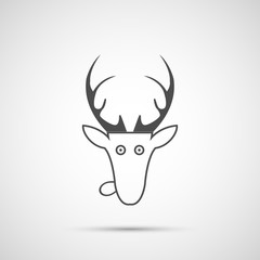 Vector christmas deer head icon
