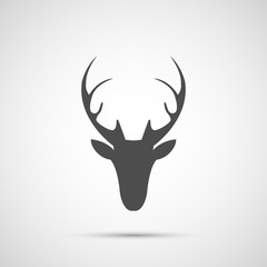 Vector christmas deer head icon