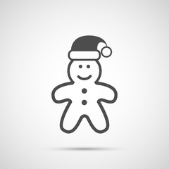 Icon Christmas gingerbread man for holiday season