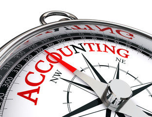 accounting red word on concept compass