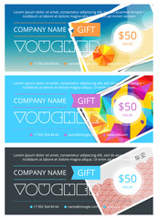 Gift voucher template with clean and modern pattern, Vector illustration