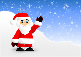 Süsser winkender Weihnachtsmann / Santa Claus