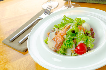 Salad with salmon