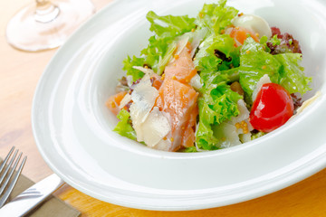 Salad with salmon