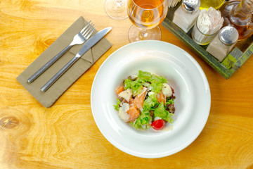 Salad with salmon