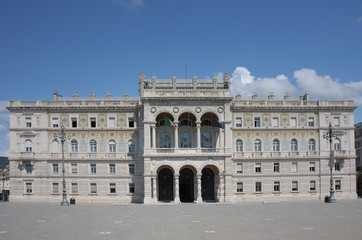 Fototapeta na wymiar The Government palace on Piazza Unite in Trieste, Italy