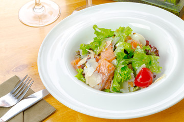 Salad with salmon