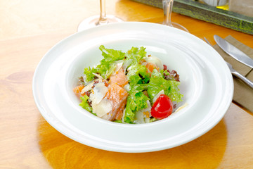 Salad with salmon
