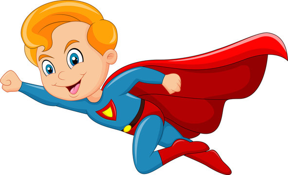 Cartoon superhero boy isolated on white background Stock Vector | Adobe  Stock