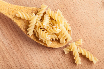 raw the pasta closeup