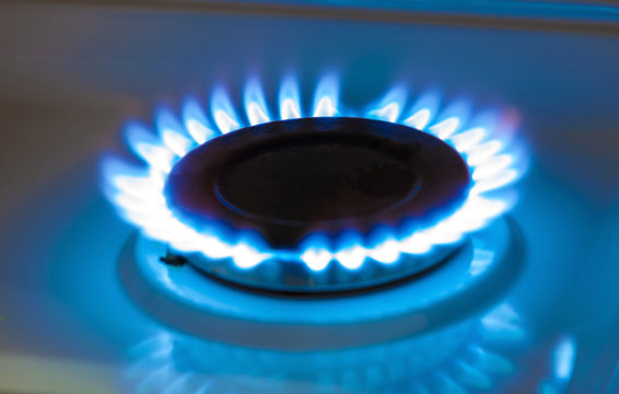 Gas burning from a kitchen gas stove
