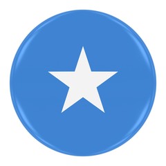 Somalian Flag Badge - Flag of Somalia Button Isolated on White