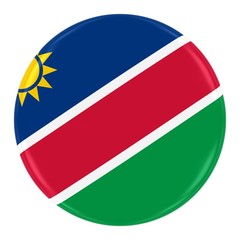 Fototapeta premium Namibian Flag Badge - Flag of Namibia Button Isolated on White