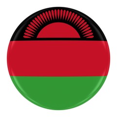Malawian Flag Badge - Flag of Malawi Button Isolated on White