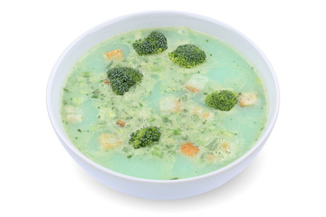 Brokkolisuppe Brokkoli Suppe in Suppenschüssel Freisteller