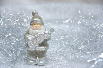 Santa on the silver background