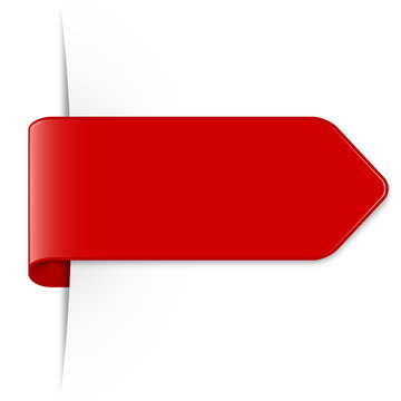 Long Red Arrow Sticker With Shadow & Space For Text