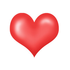 Illustration red heart on a white background
