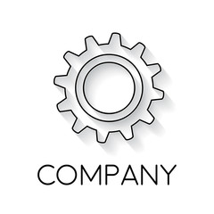 Vector sign abstract gear, in linear style