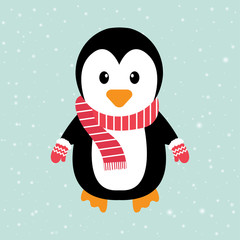 penguin with a scarf