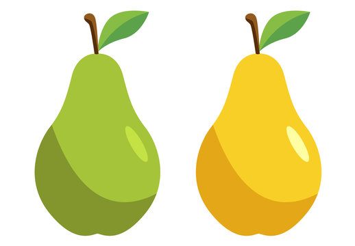 Icono plano pera en varios colores #1