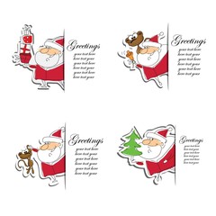 Christmas set of santa clauses