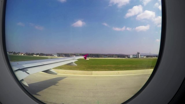 Timelapse view from the window of plane 