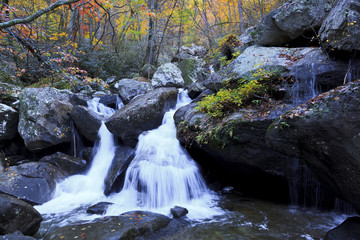 High Shoals Falls in South Mountains State Park in the Fall