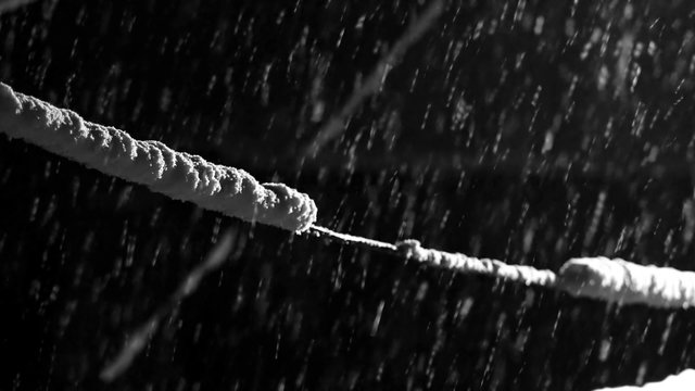 Falling snowflakes, matte, wide angle, real footage, 