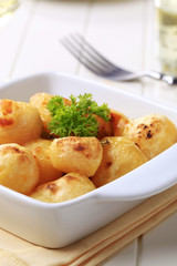 Cheese coated potatoes