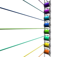 Foto auf Leinwand Spoel met touw in alle kleuren © emieldelange