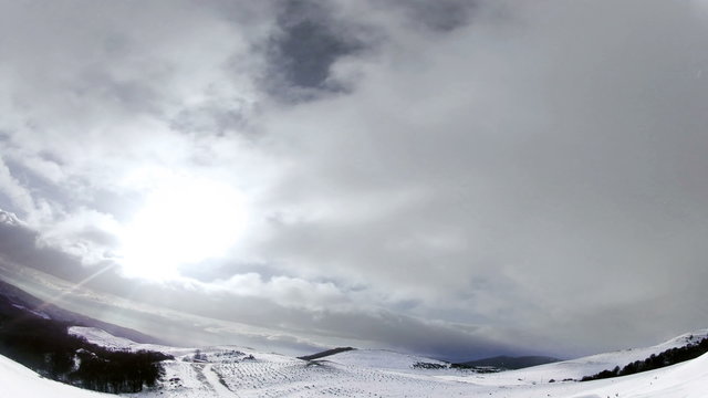 Snowy Mountains and Clouds Timelapse