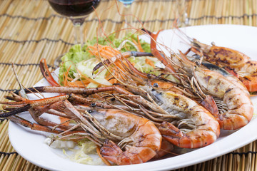 Group of grilled shrimps