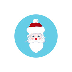 Colorful Icon Santa Claus Face, Merry Christmas