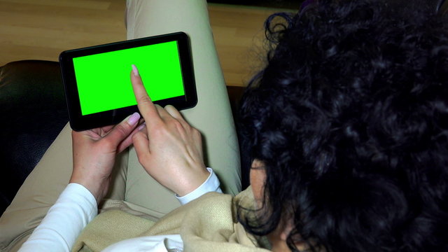 Holding Touchscreen Device, Close-up of female hands 