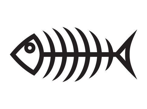 Fish bone vector icon