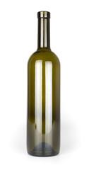 Glass wine bottle isolated on white