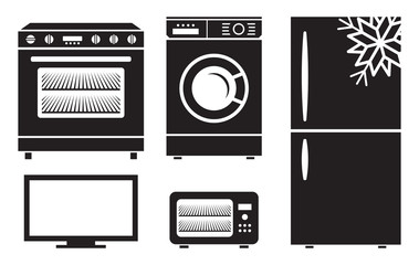 household appliances vector icons