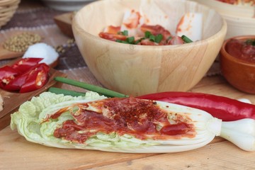 Kimchi of korean food traditional.