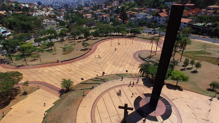 Aerial view of Popes Square in Belo Horizonte, Minas Gerais, Brazil.