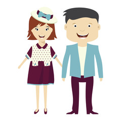 Man and woman vector illustration