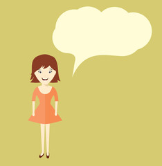 girl with text bubble