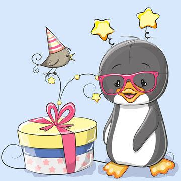 Penguin with gift