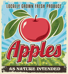 retro vintage apple label