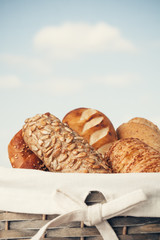 Various kinds of fresh bread. Shallow depth of field.