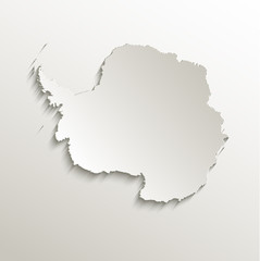 Antarctica map card paper 3D natural vector