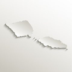 Samoa map card paper 3D natural vector