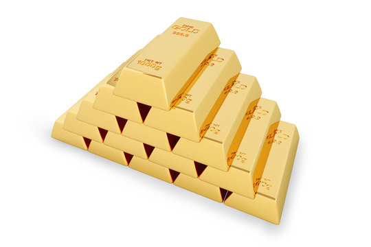 3d Stack Of Gold Bars.