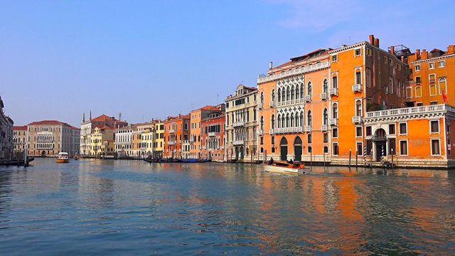 Following yacht boat riding on Venice Grand 